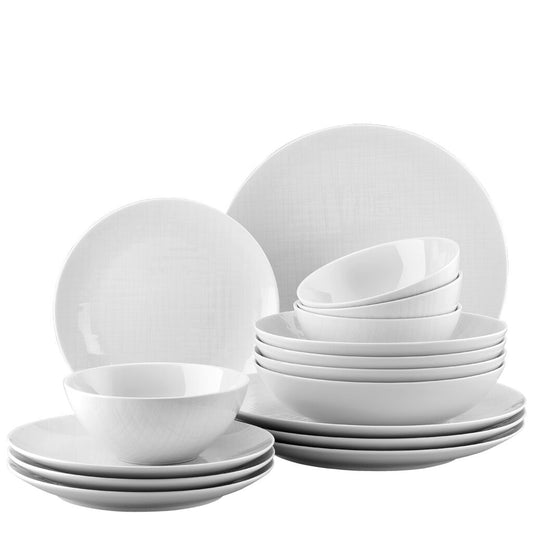 Rosenthal White Rosenthal Mesh White Set 16 pcs./cer.bowl front view