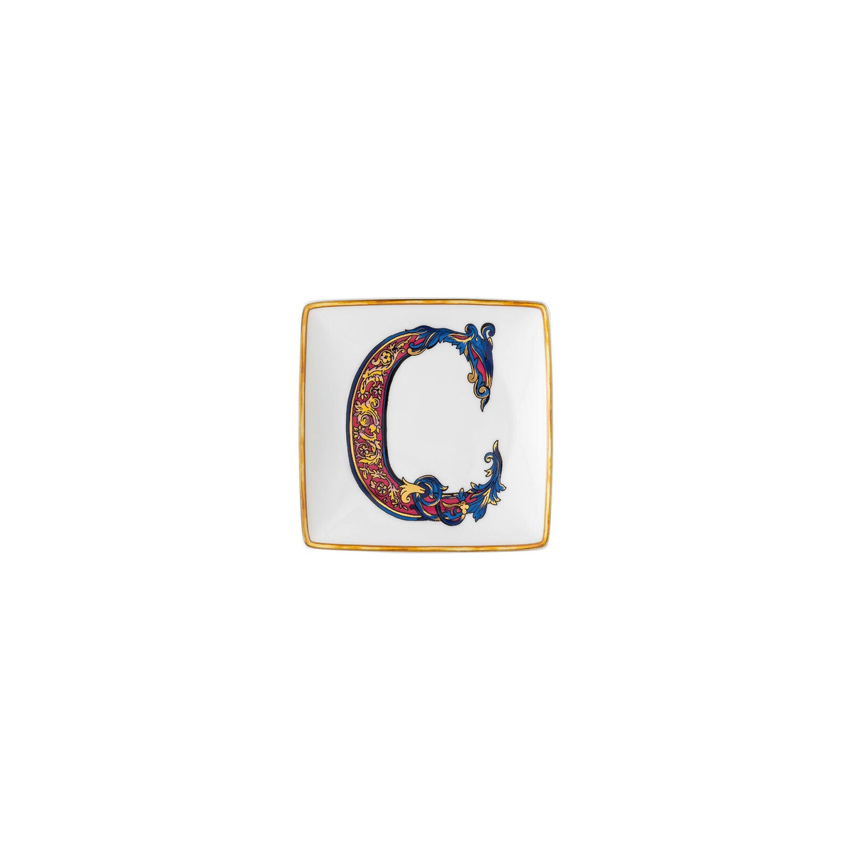 Versace Holiday Alphabet C Bowl 12 cm sq. flat front view