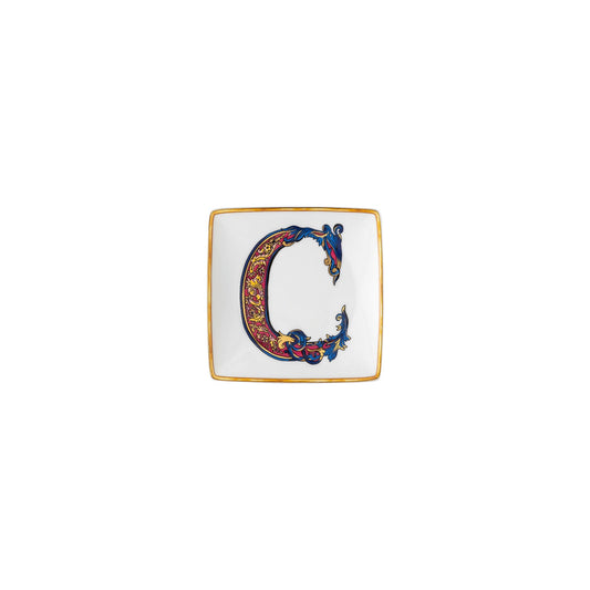 Versace Holiday Alphabet C Bowl 12 cm sq. flat front view