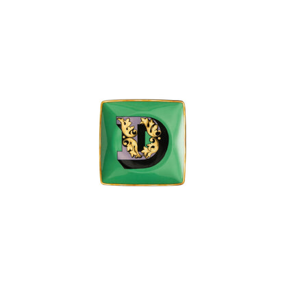 Versace Holiday Alphabet D Bowl 12 cm sq. flat front view