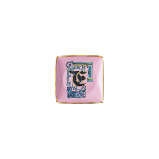 Versace Holiday Alphabet F Bowl 12 cm sq. flat front view