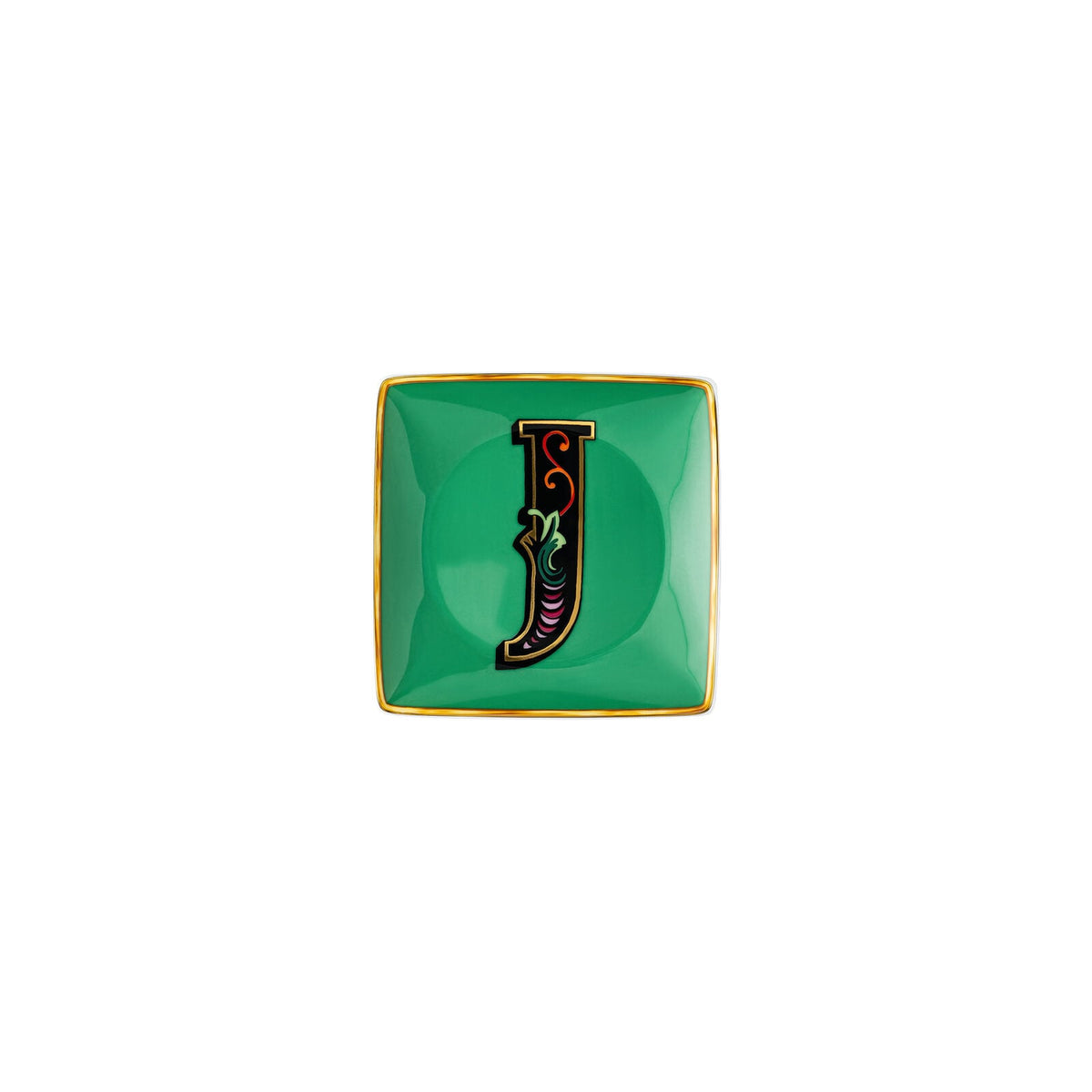 Versace Holiday Alphabet J Bowl 12 cm sq. flat front view