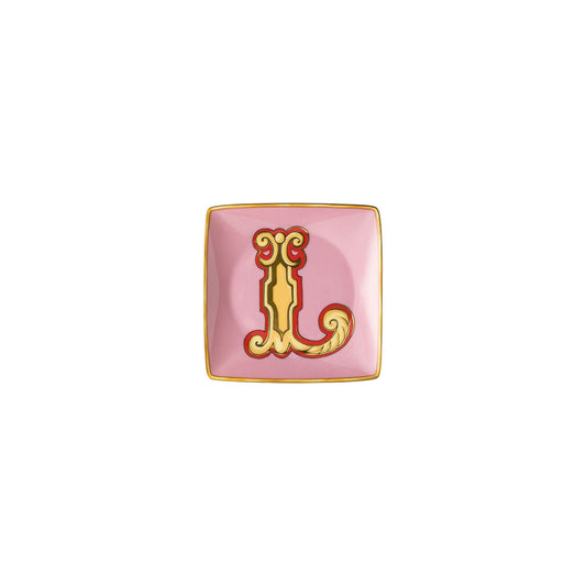 Versace Holiday Alphabet L Bowl 12 cm sq. flat front view