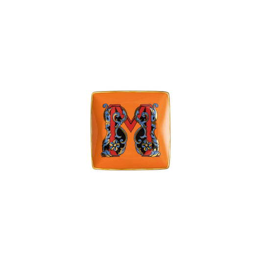 Versace Holiday Alphabet M Bowl 12 cm sq. flat front view