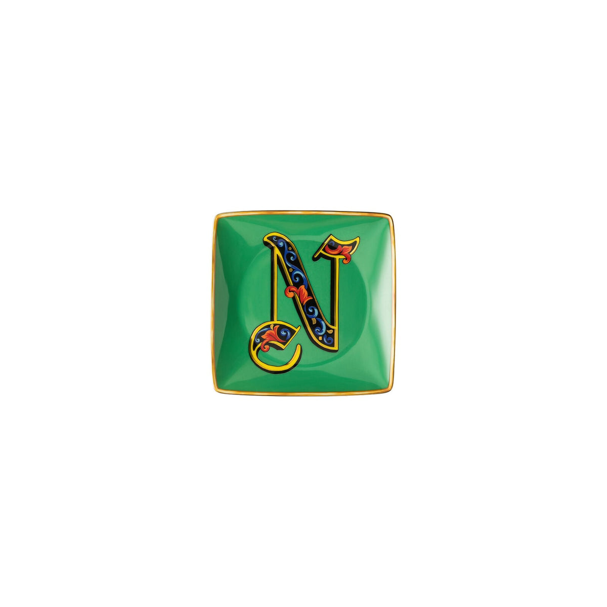 Versace Holiday Alphabet N Bowl 12 cm sq. flat front view