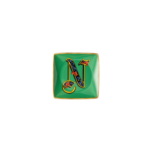 Versace Holiday Alphabet N Bowl 12 cm sq. flat front view