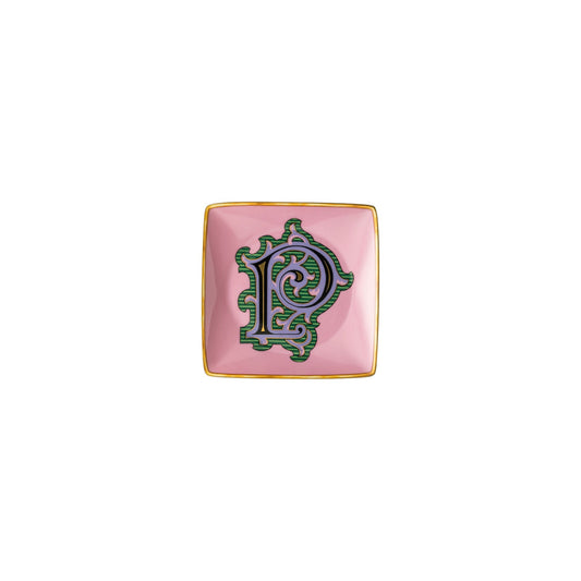 Versace Holiday Alphabet P Bowl 12 cm sq. flat front view