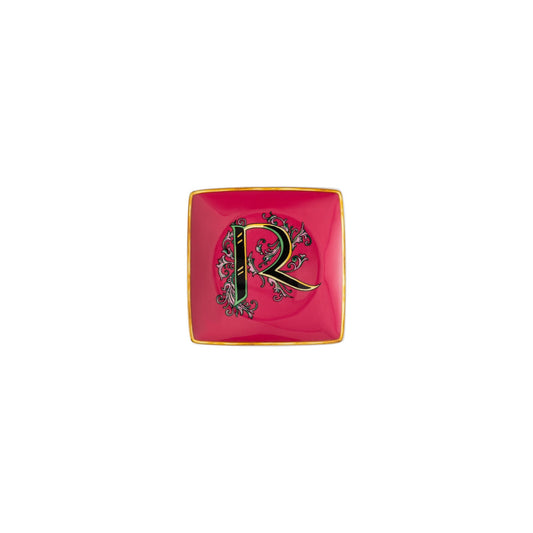 Versace Holiday Alphabet R Bowl 12 cm sq. flat front view
