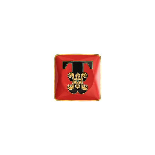 Versace Holiday Alphabet T Bowl 12 cm sq. flat front view