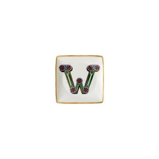 Versace Holiday Alphabet W Bowl 12 cm sq. flat front view