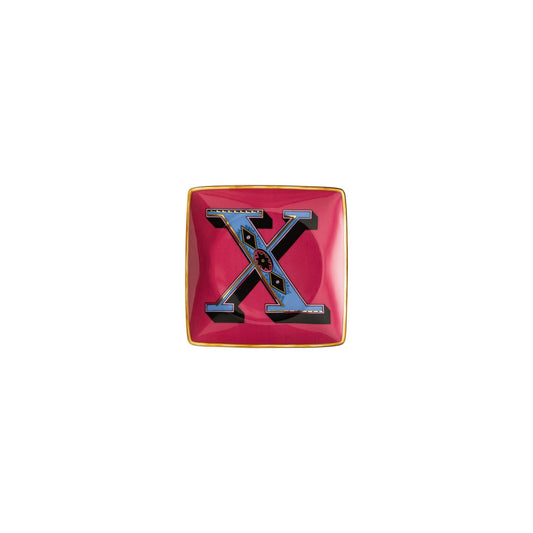 Versace Holiday Alphabet X Bowl 12 cm sq. flat front view