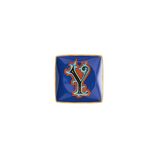 Versace Holiday Alphabet Y Bowl 12 cm sq. flat front view