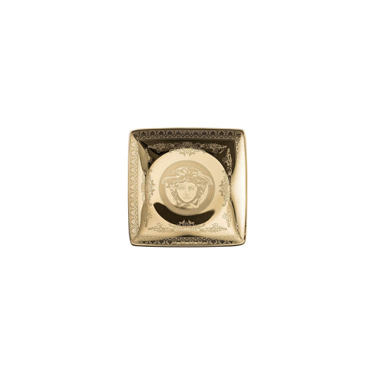 Versace Golden Medusa Bowl 12 cm square flat front view