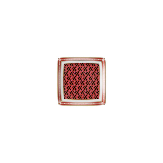Versace La Greca Signature Red Bowl 12 cm sq. flat front view