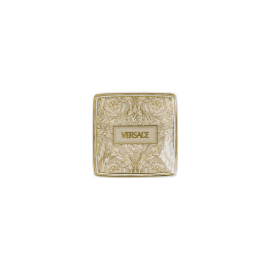 Versace Barocco Beige Bowl 12 cm sq. flat front view