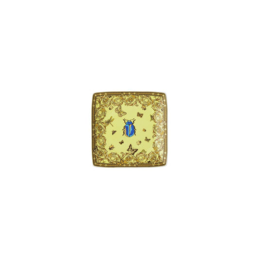 Versace Le Jardin Yellow Bowl 12 cm sq. flat front view
