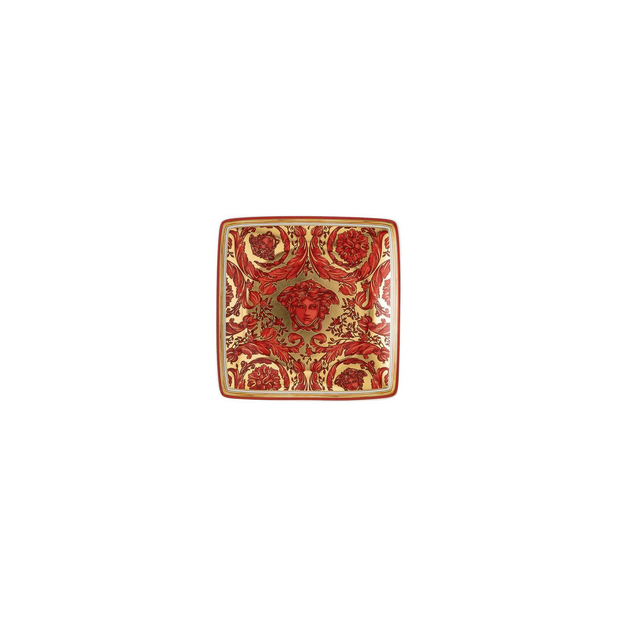 Versace Medusa Garland Red Bowl 12 cm sq. flat - Front View