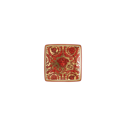 Versace Medusa Garland Red Bowl 12 cm sq. flat - Front View