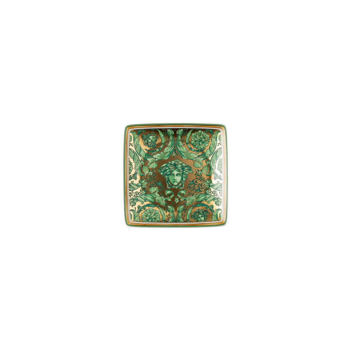 Versace Medusa Garland Green Bowl 12 cm sq. flat - Front View