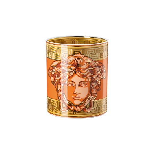 Versace Medusa Amplified Orange Coin Vase 18 cm front view