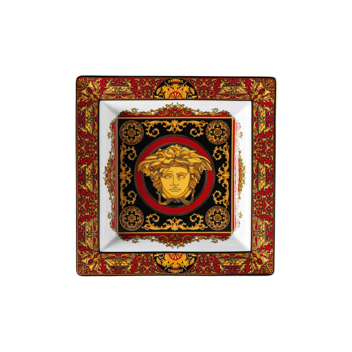 Versace Medusa Red Giftware – Square Dish 22 cm front view