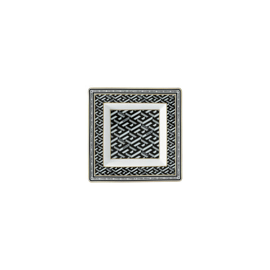 Versace La Greca Signature Black Dish 14 cm front view