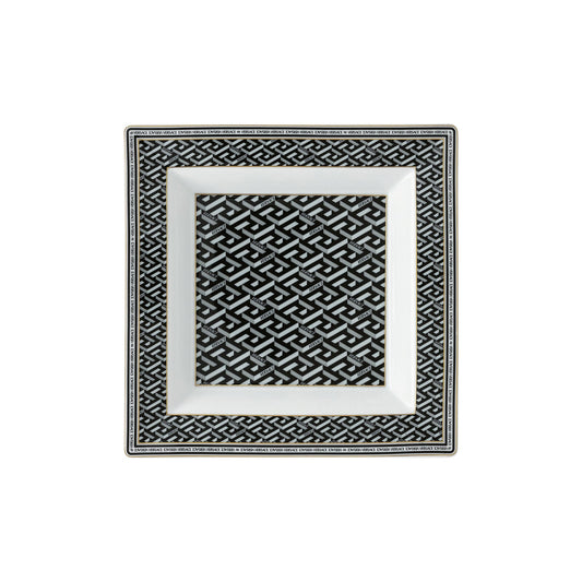 Versace La Greca Signature Black Dish 22 cm front view