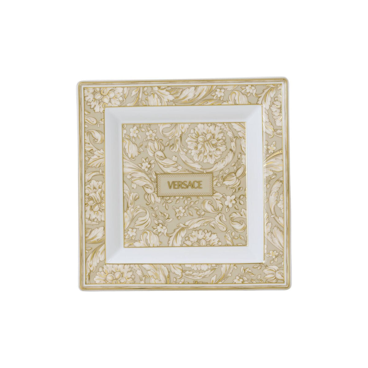 Versace Barocco Beige Dish 22 cm front view