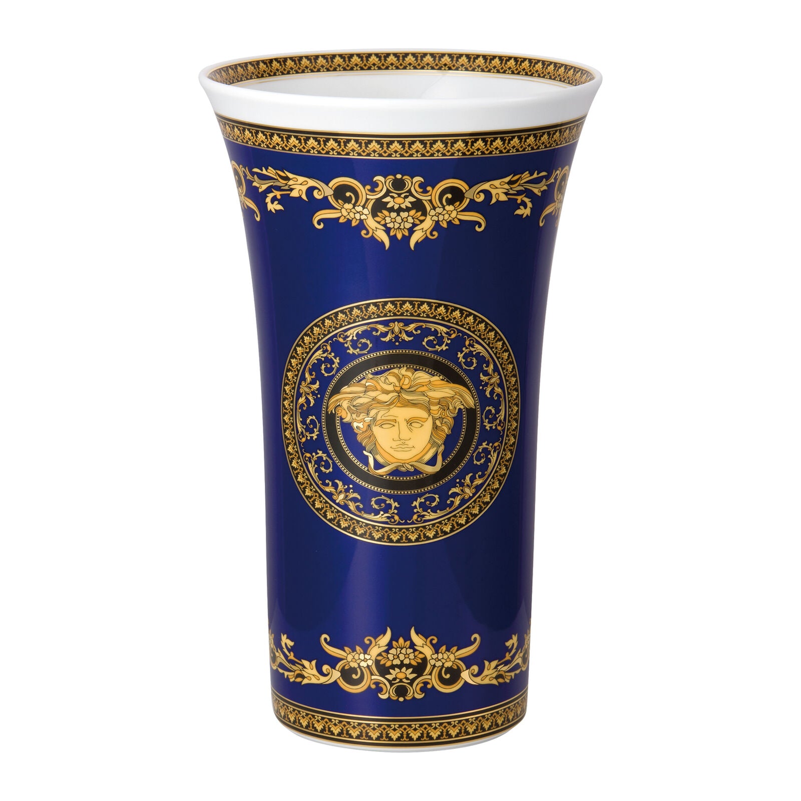 Versace Medusa Blue Vase 34 cm front view