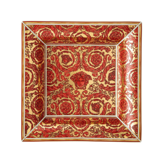 Versace Medusa Garland Red Dish 28 cm front view