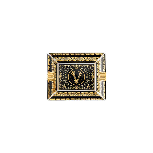 Versace Virtus Gala Black Ashtray – 13 cm front view