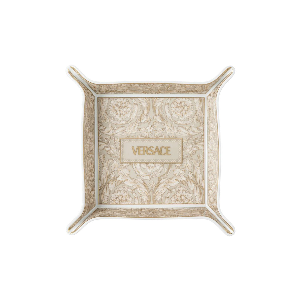 Versace Barocco Beige Vide Poche 18x18 cm front view