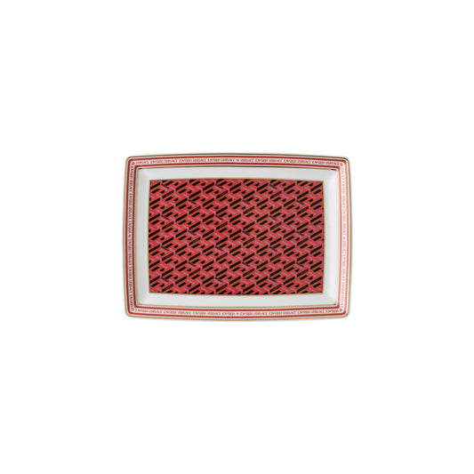 Versace La Greca Signature Red Platter 18 cm front view