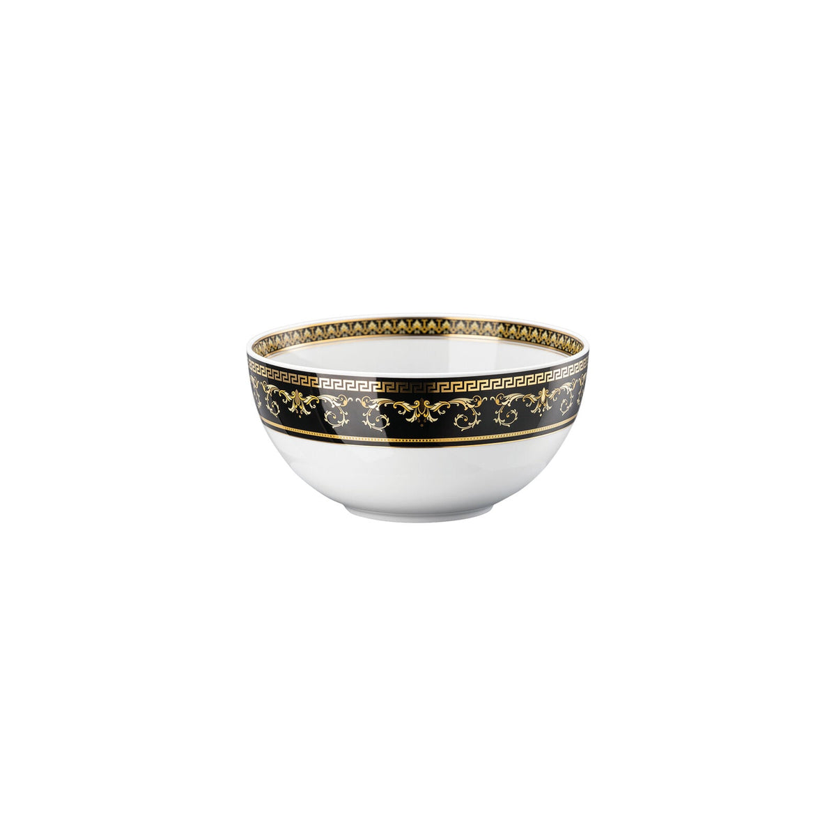 Versace Virtus Gala Black Soup/Cereal Bowl – 15 cm front view