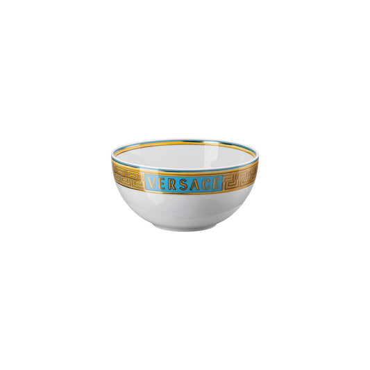 Versace Medusa Amplified Blue Coin Soup bowl 15 cm front view