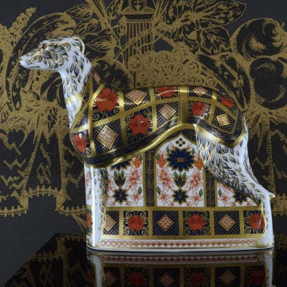 Royal Crown Derby Old Imari Solid Gold Band Lurcher – official product image