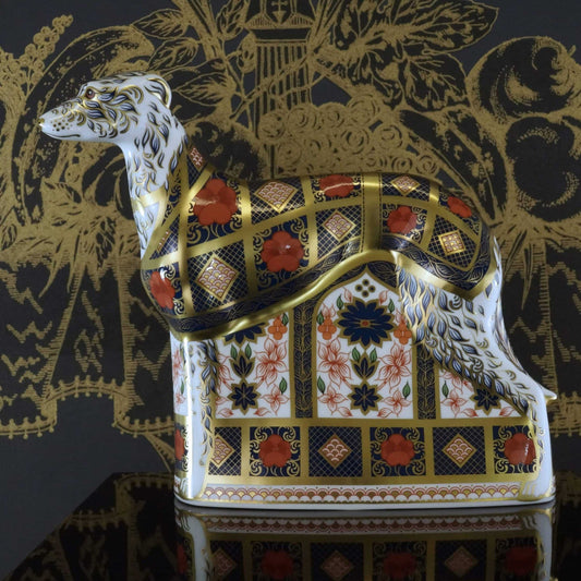 Royal Crown Derby Old Imari Solid Gold Band Lurcher – official product image