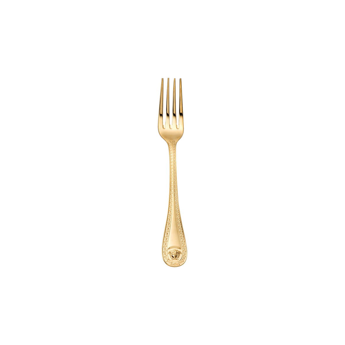 Versace Medusa Gold Dinner Fork front view