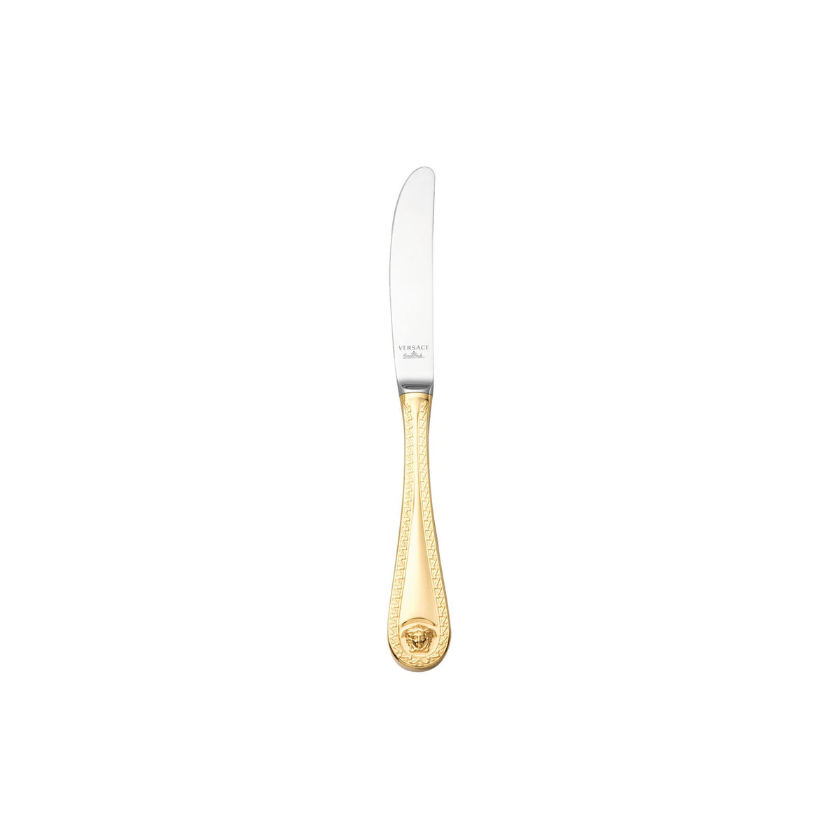 Versace Medusa Gold Dinner Knife front view