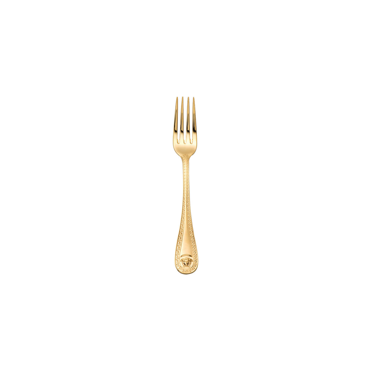 Versace Medusa Gold Dessert Fork front view