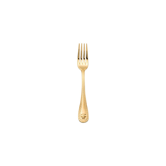 Versace Medusa Gold Dessert Fork front view