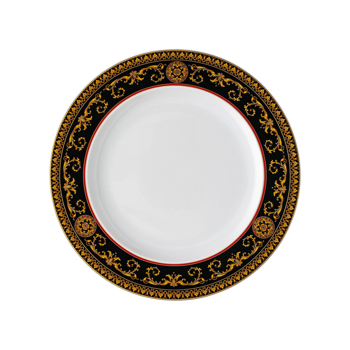 Versace Ikarus Medusa Red Dinner Plate – 27 cm front view