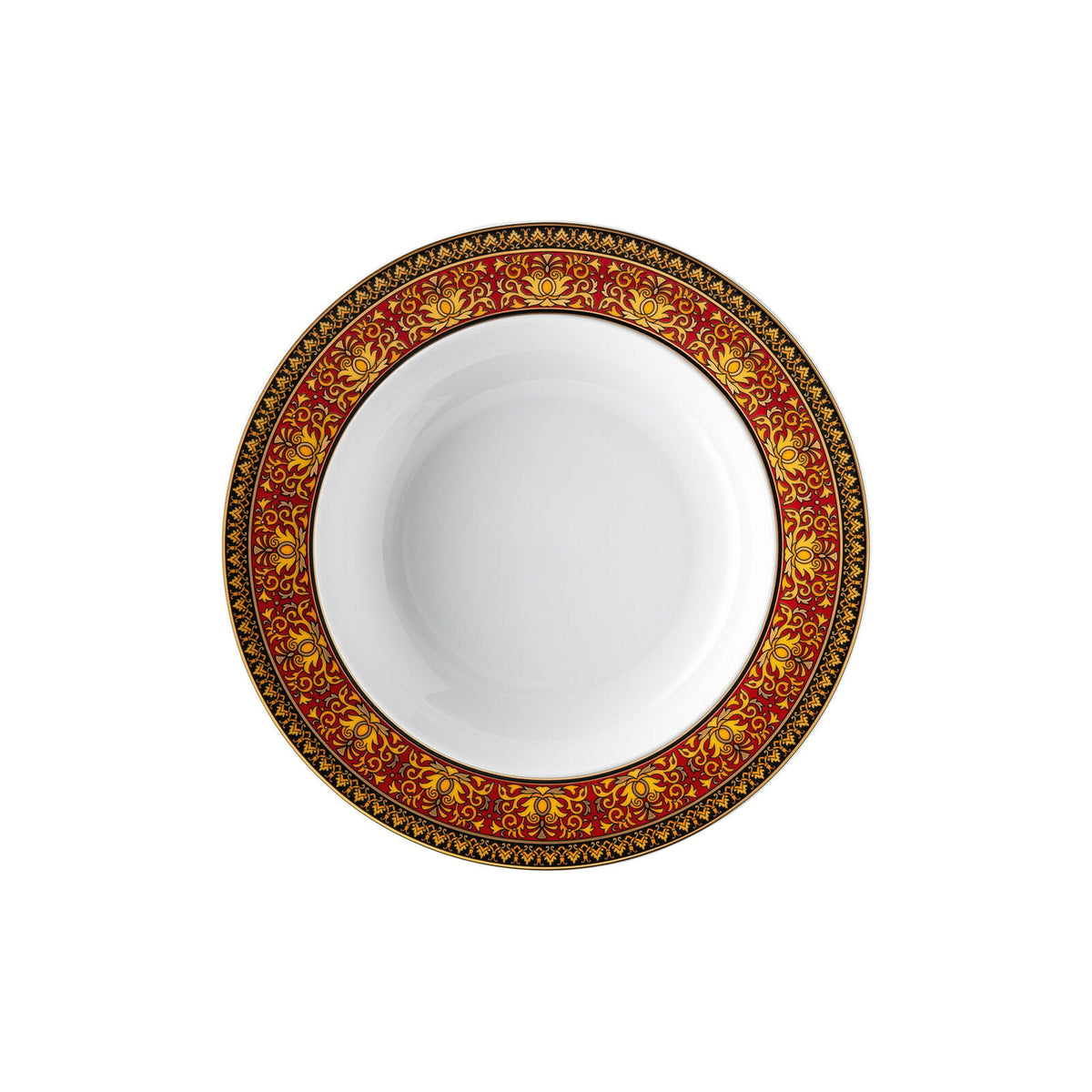 Versace Ikarus Medusa Red Deep Plate – 22 cm (Soup/Pasta Plate) front view
