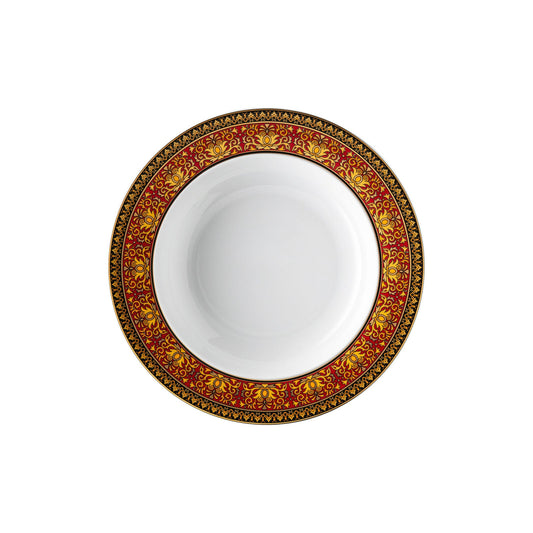 Versace Ikarus Medusa Red Deep Plate – 22 cm (Soup/Pasta Plate) front view