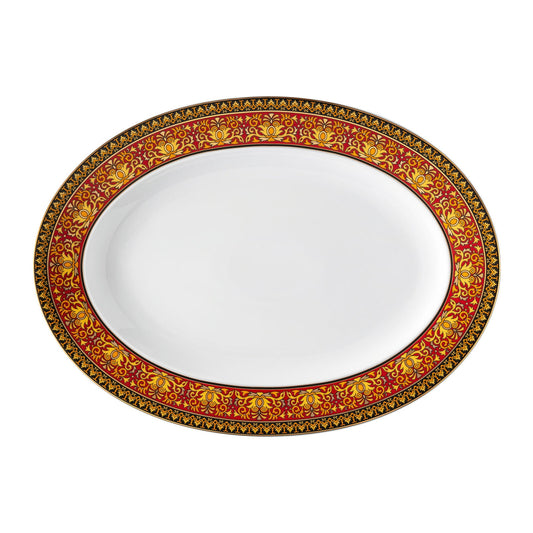 Versace Ikarus Medusa Red Oval Platter – 34 cm front view