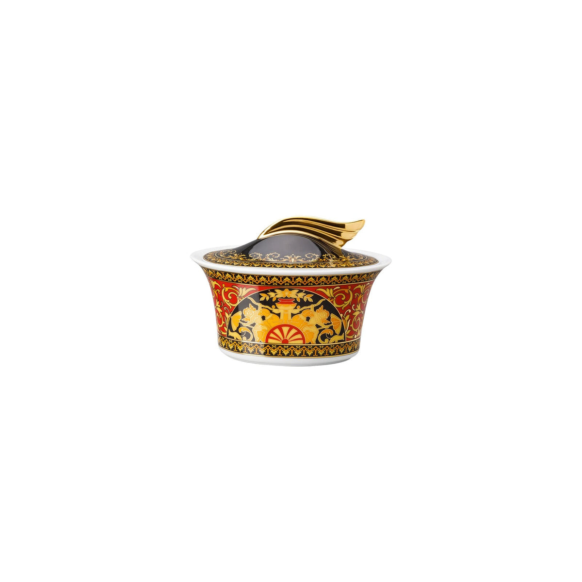 Versace Ikarus Medusa Red Sugar Bowl front view