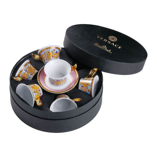 Versace Ikarus Le Jardin de Versace Gift Boxed Set of 6 Teacup & Saucer front view