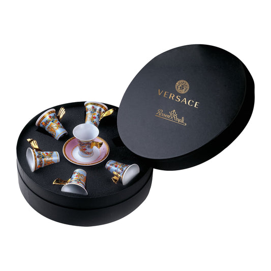 Versace Ikarus Le Jardin de Versace Gift Boxed Set of 6 Demi Tasse Cup & Saucer front view