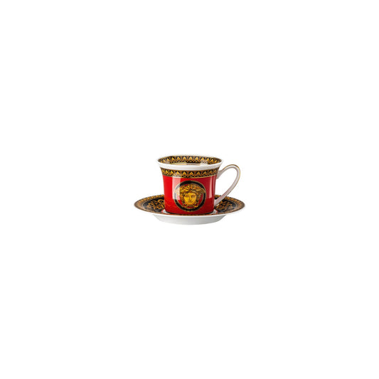 Versace Ikarus Medusa Red Espresso Cup & Saucer front view