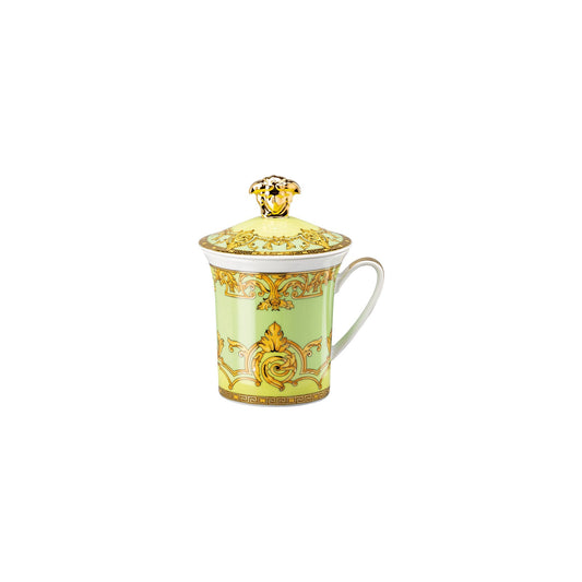 Versace Green Floralia Mug with lid/30years front view